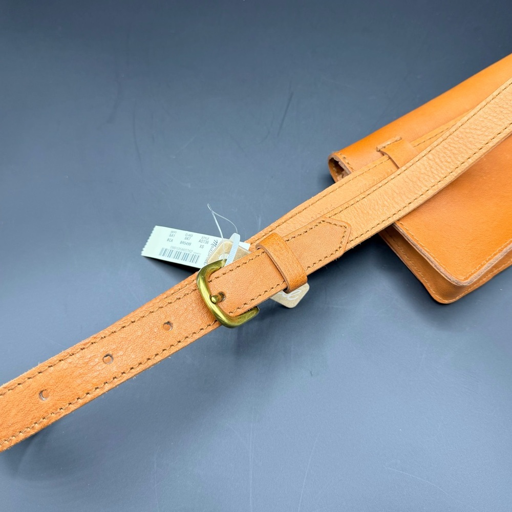 NWT NEW Madewell Leather Waist Belt Bag Tan XS/S Fanny Pack Travel Minimalist - Picture 6 of 9